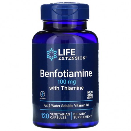 Life Extension, 티아민 함유 벤포티아민, 100mg, 베지 캡슐 120정