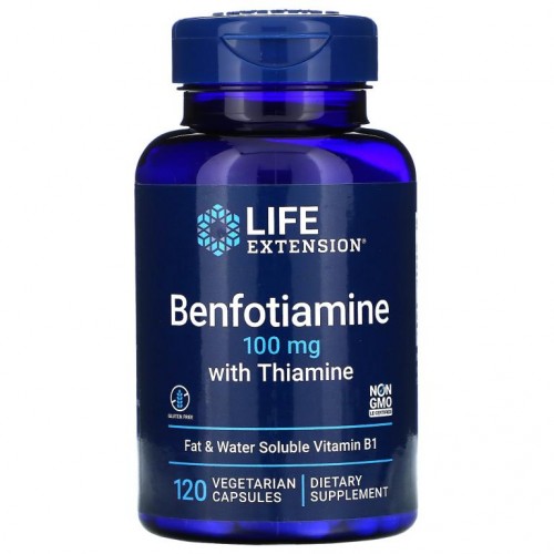Life Extension, 티아민 함유 벤포티아민, 100mg, 베지 캡슐 120정