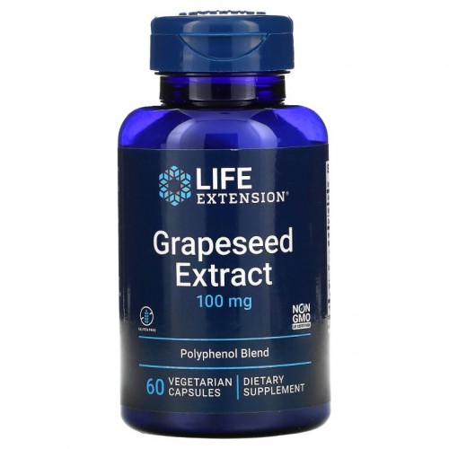 Life Extension, 포도씨 추출물, 100mg, 식물성 캡슐 60정