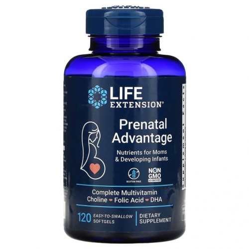 Life Extension, 프리네이탈 어드밴티지, 삼키기 쉬운 소프트젤 120정