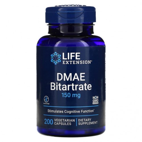 Life Extension, 다이메틸아미노에탄올 바이타트레이트, 150mg, 베지 캡슐 200정