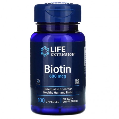 Life Extension, 비오틴, 600mcg, 캡슐 100정