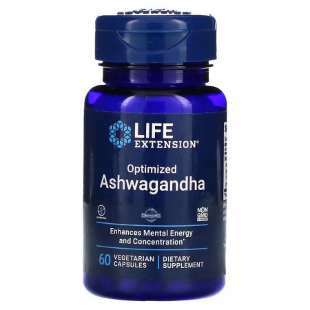Life Extension, 최적화된 아슈와간다, 베지 캡슐 60정