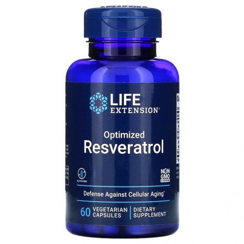 Life Extension, 최적화된 레스베라트롤, 베지 캡슐 60정