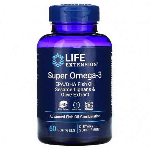 Life Extension, 슈퍼 오메가3, 소프트젤 60정