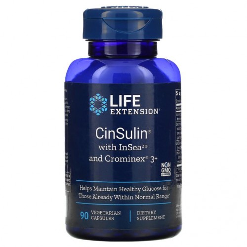 Life Extension, CinSulin, InSea2 및 Crominex 3+ 함유, 베지 캡슐 90정