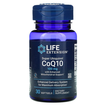 Life Extension, 슈퍼 유비퀴놀 CoQ10, Enhanced Mitochondrial Support 함유, 100mg, 소프트젤 30정