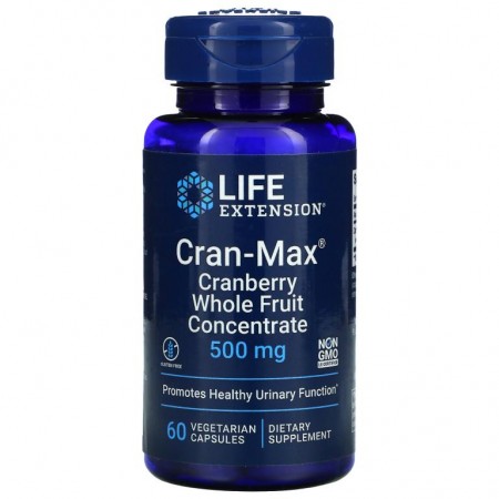 Life Extension, Cran-Max, 크랜베리 통과일 농축액, 500 mg, 60 식물성 캡슐