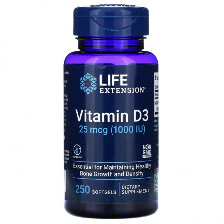 Life Extension, 비타민D3, 25mcg(1,000IU), 소프트젤 250정