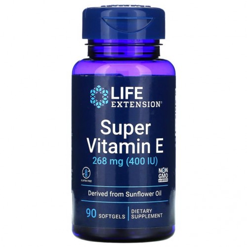 Life Extension, 슈퍼 비타민E, 268mg(400IU), 소프트젤 90정