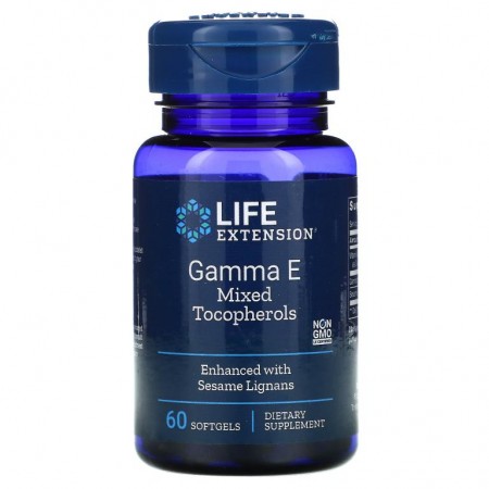 Life Extension, 감마 E 혼합 토코페롤, 소프트젤 60정