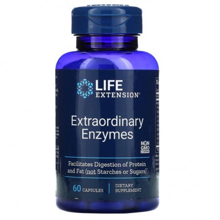 Life Extension, Extraordinary Enzymes, 캡슐 60정