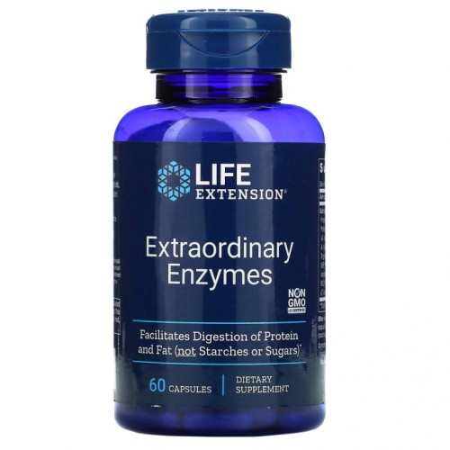 Life Extension, Extraordinary Enzymes, 캡슐 60정