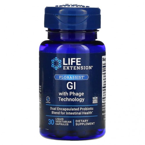 Life Extension, 파지 기술로 만든 FLORASSIST GI, 액상 베지 캡슐 30정