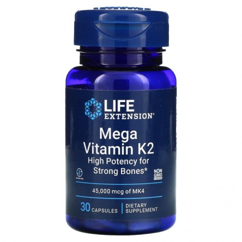 Life Extension, 메가 비타민K2, 캡슐 30정