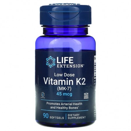 Life Extension, 저용량 비타민K2(MK-7), 45mcg, 소프트젤 90정