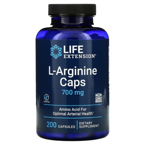 Life Extension, L-아르기닌 캡슐, 700mg, 베지 캡슐 200정