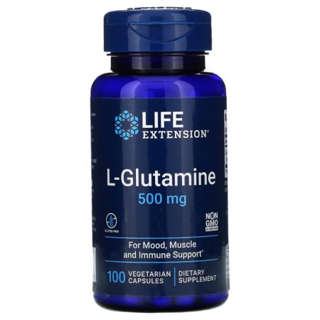 Life Extension, L-글루타민, 500mg, 베지 캡슐 100정