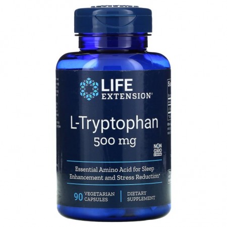 Life Extension, L-트립토판, 500mg, 베지 캡슐 90정