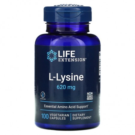 Life Extension, L-라이신, 620mg, 베지 캡슐 100정