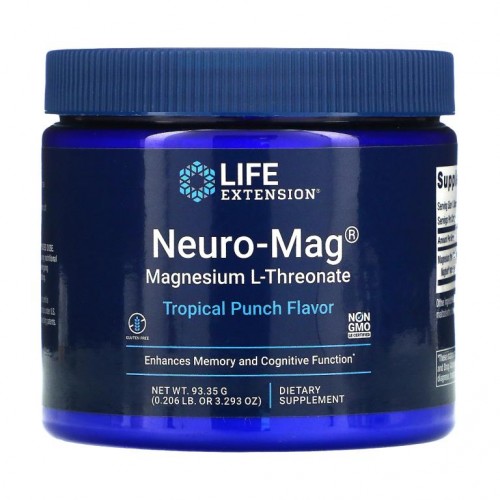 Life Extension, Neuro-Mag, 마그네슘 L-트레온산, 트로피컬 펀치맛, 93.35g(3.293oz)