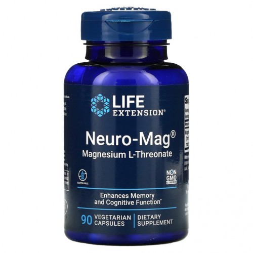 Life Extension, Neuro-Mag, 마그네슘 L-트레온산, 베지 캡슐 90정