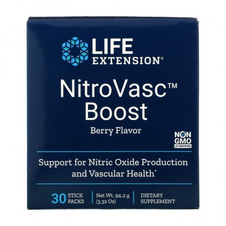 Life Extension, NitroVasc 부스트, 베리 맛, 스틱 팩 30개