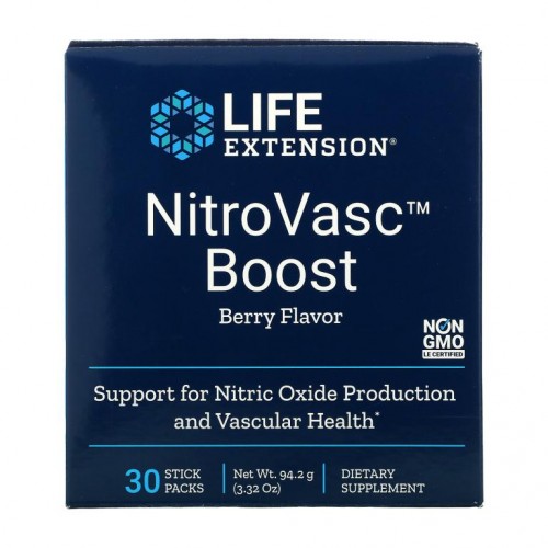 Life Extension, NitroVasc 부스트, 베리 맛, 스틱 팩 30개