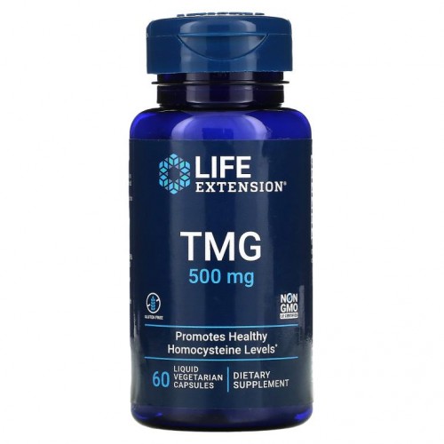 Life Extension, TMG, 500mg, 액상 베지 캡슐 60정