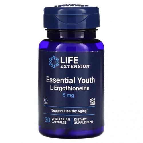 Life Extension, 에센셜 유스 l-에르고티오네인, 5mg, 베지 캡슐 30정
