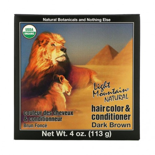 Light Mountain, 내추럴 헤어 컬러 & 컨디셔너, 다크 브라운, 113g(4oz)