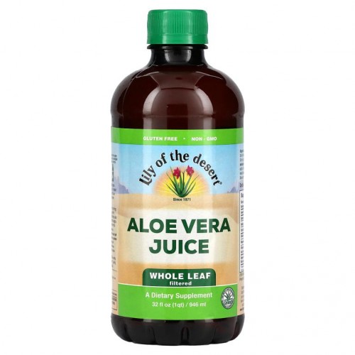 Lily of the Desert, Aloe Vera Juice, 잎 전체 여과, 946 ml(32 fl oz)