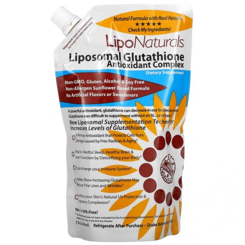 Lipo Naturals, Setria가 함유된 리포소말 글루타치온 항산화제 복합체, 443ml(15oz)