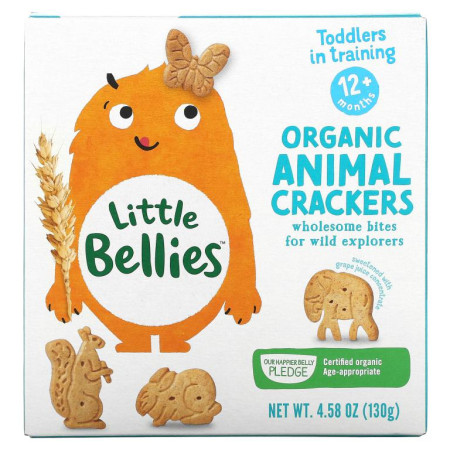 Little Bellies, 유기농 애니멀 크래커, 12개월 이상, 130g(4.58oz)