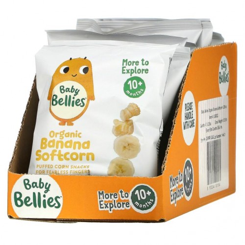 Little Bellies, Organic Banana Softcorn, 10+ Months, 7 Packs, 0.28 oz (8 g) Each