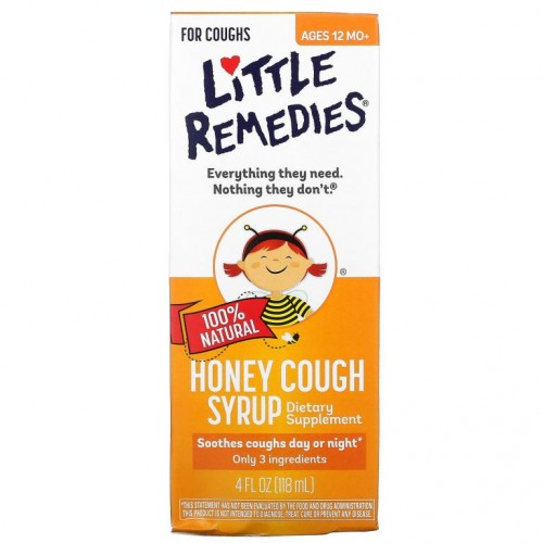 Little Remedies, 100% Natural Honey Cough Syrup, Ages 12 Month+, 4 fl oz (118 ml)