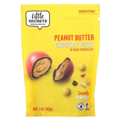 Little Secrets, 다크 초콜릿 피스, 피넛 버터, 142g(5.0oz)