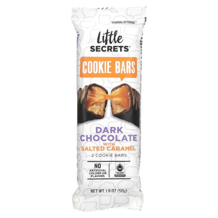 Little Secrets, 다크 초콜릿 쿠키 바, 가염 캐러멜, 50g(1.8oz)
