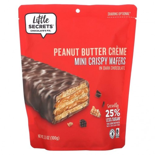 Little Secrets, Mini Crispy Wafers, Peanut Butter In Dark Chocolate, 10 Individually Wrapped, 3.5 oz (100 g)