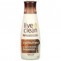 Live Clean, 모이스처라이징 샴푸, 코코넛 밀크, 350ml(12fl oz)