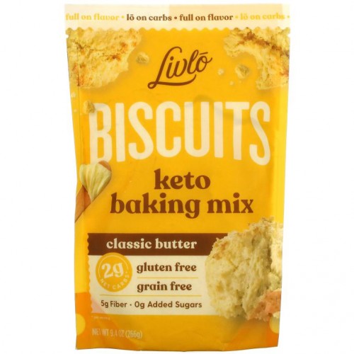 Livlo, 비스킷, 케토 베이킹 믹스, 클래식 버터, 266g(9.4oz)