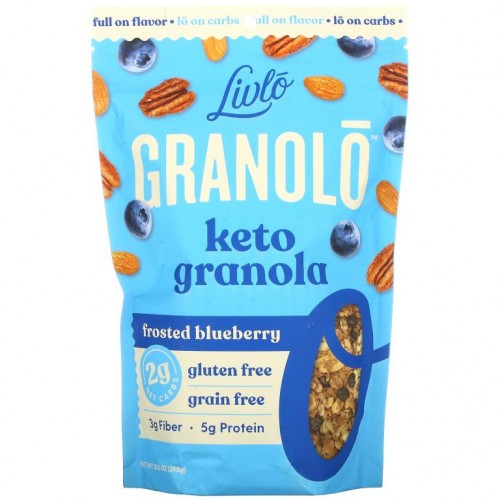 Livlo, Granolo, 케토 그래놀라, 냉동 블루베리, 298g(10.5oz)
