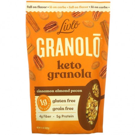 Livlo, Granolo, 케토 그래놀라, 시나몬 아몬드 피칸, 309g(11oz)
