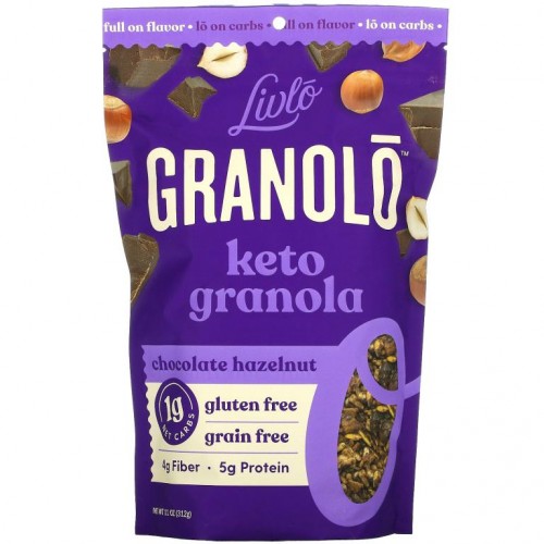 Livlo, Granolo, 케토 그래놀라, 초콜릿 헤이즐넛, 312g(11oz)