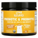 Llama Naturals, 프리바이오틱 & 프로바이오틱 천연 과일 구미젤리, 복숭아, 망고, 구미젤리 60개