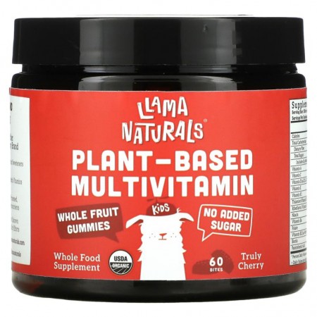 Llama Naturals, 식물성 멀티비타민 천연 과일 구미젤리, 트룰리 체리, 60개