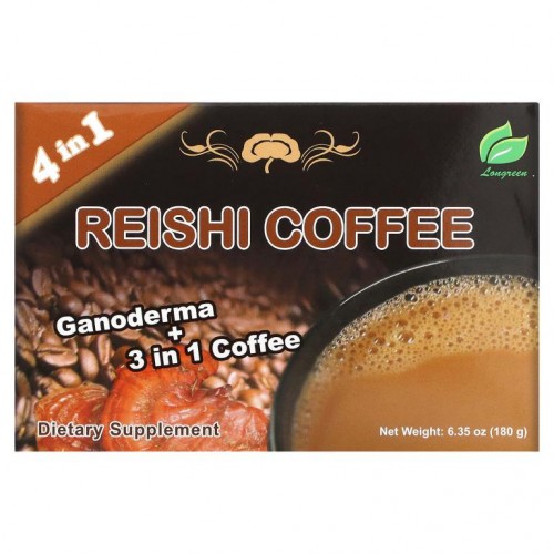 Longreen, 4 in 1 레이시 커피, 10팩, 180g(6.35oz)