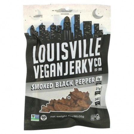 Louisville Vegan Jerky Co, 훈연 후추, 85.05g(3oz)