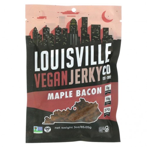 Louisville Vegan Jerky Co, Paulette's 메이플 베이컨, 85.05g(3oz)
