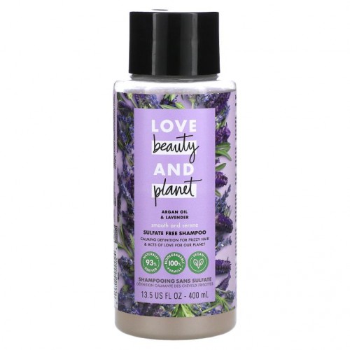 Love Beauty and Planet, 스무스 앤 세렌 샴푸, 아르간 오일 & 라벤더, 13.5fl oz(400ml)